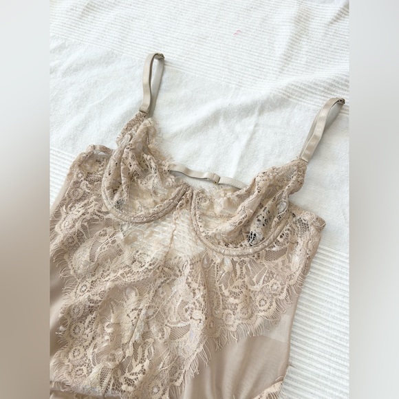 Nude Coloured Lace Bodysuit By Tic Toc - Picture 6 of 12